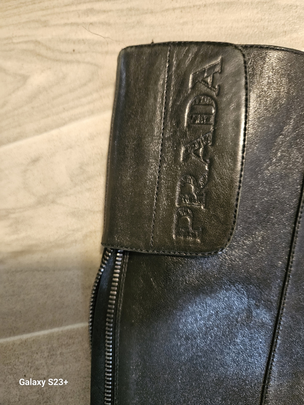 Prada Black Leather Tall Zip Winter Boots - Picture 2 of 8